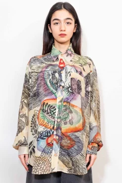 Unisex Shirt, Print Beige BBB