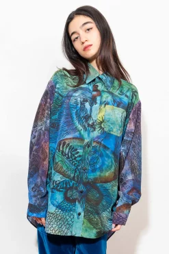 Unisex Shirt, Print Blue 4xB