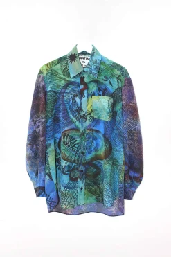 Unisex Shirt, Print Blue 4xB