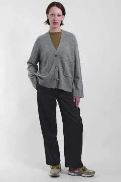 V-Neck Cardi 88, Pebble