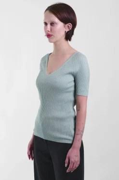 V-Neck Top Rib Silco 154, Mint