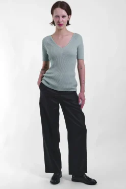 V-Neck Top Rib Silco 154, Mint