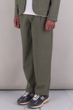 Wide Fit Trouser, Sage Stripe