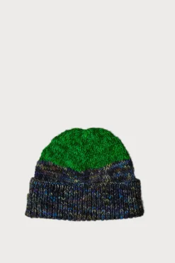Wool Beanie, Galaxy/Green